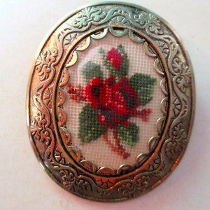 Vintage Petit Point Brooch